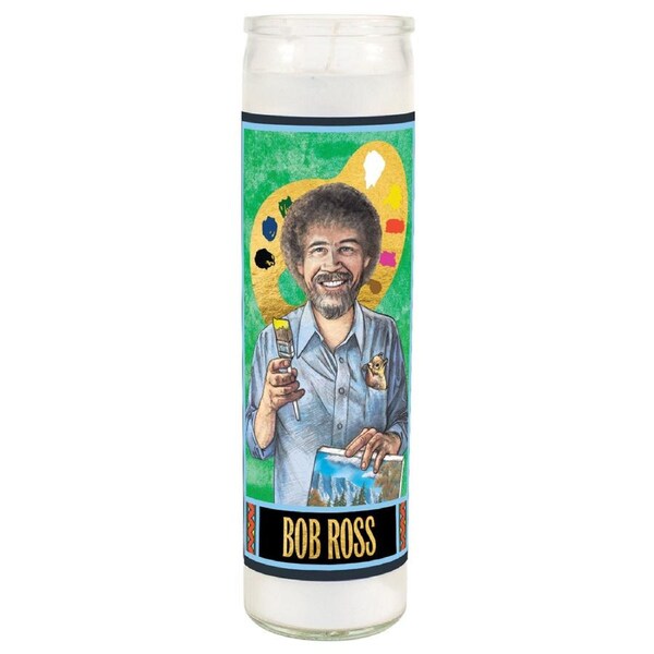 Unemployed Philosophers Guild 20cm Bob Ross Secular Saint Candle Home Display
