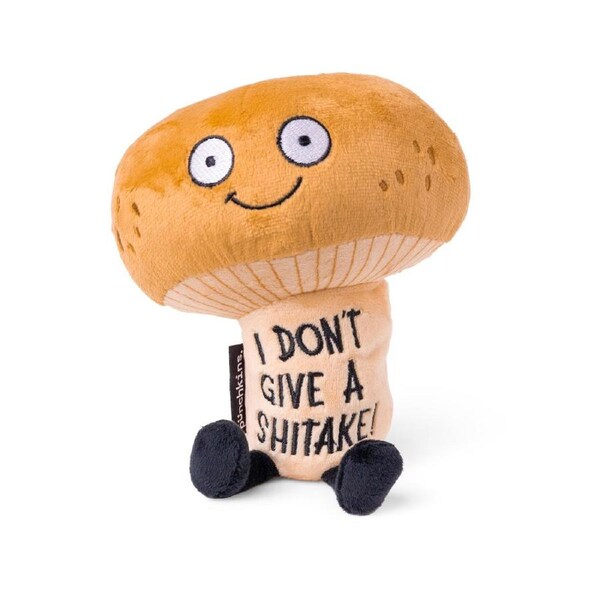 Punchkins I Dont Give A Shitake Mushroom Family Plush Stuffed Toy 17cm Brown