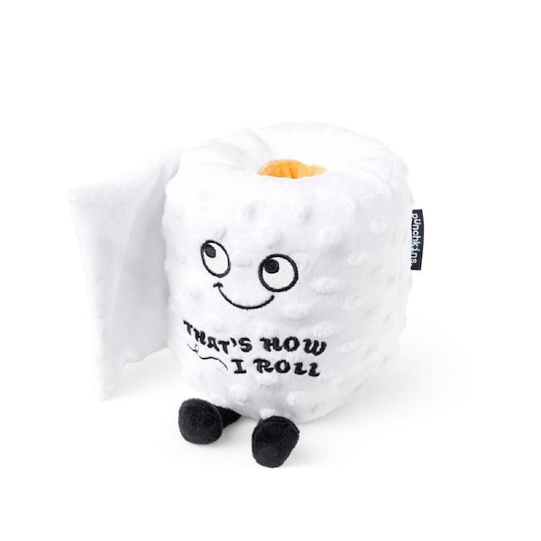 Punchkins That's How I Roll Toilet Paper Plush Stuffed Soft Cuddle Play Toy 15cm