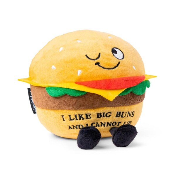 Punchkins I Like Big Buns I Cannot Lie Hamburger Plush Stuffed Soft Toy 17cm