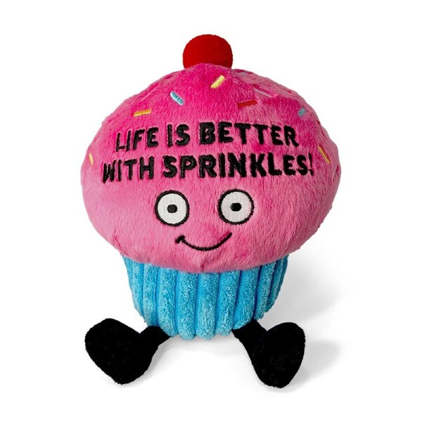 Punchkins Life Is Better with Sprinkles! Cupcake Plush Stuffed Cuddle Toy 15cm
