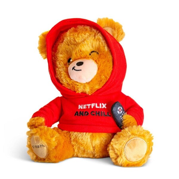 Punchkins Netflix & Chill 16cm Teddy Bear Teens/Adult Plush Cuddle Stuffed Toy