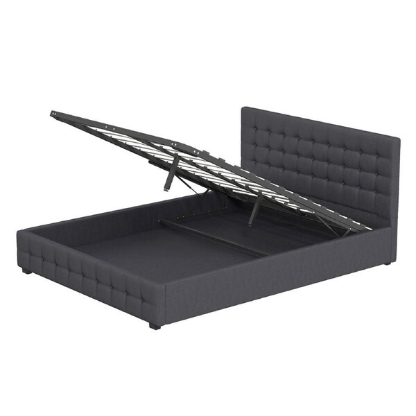 Milano Décor Eden Gas Lift Bed With Headboard Platform Storage Fabric Single