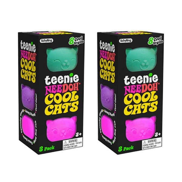 2PK Schylling Teenie Nee Doh Cool Cats Kid Squishy/Squeeze Play Toy 10cm Asst 3+