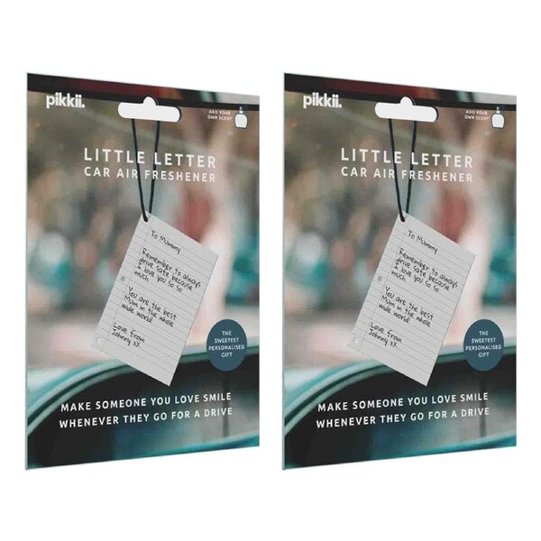 2PK Pikkii Little Letter Hanging Personalised Car Air Freshener Cotton Paper