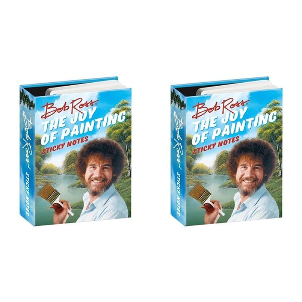 2PK Unemployed Philosophers Guild Sticky Notes Office Stationery 10cm Bob Ross