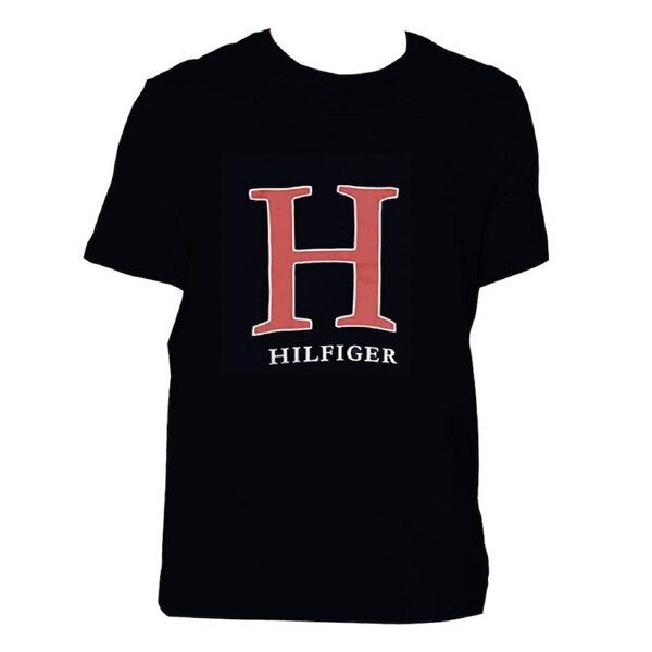 Tommy Hilfiger Men's Sleep/Loungewear Pyjama Cotton Graphic/T-Shirt Black L