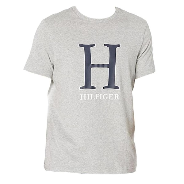 Tommy Hilfiger Men's Sleep/Loungewear Pyjama Cotton Graphic/T-Shirt Grey S