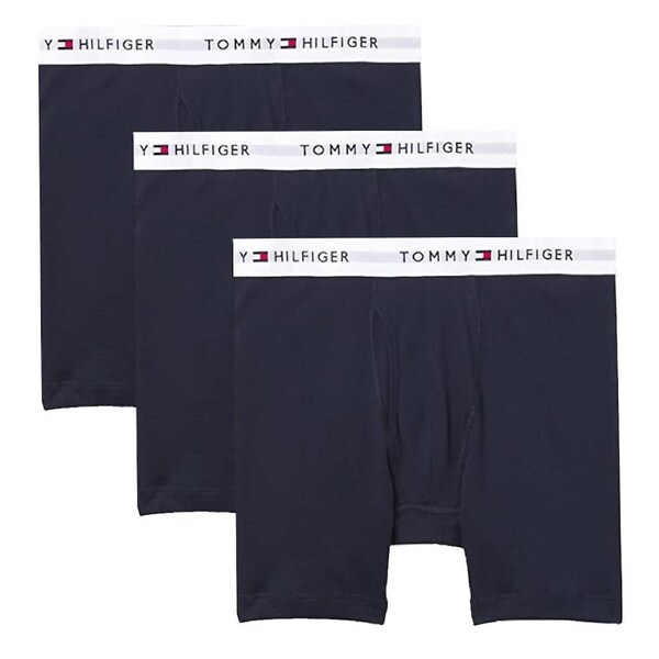 3PK Tommy Hilfiger Men's Cotton Classic Boxer Briefs Underwear Navy Blue S