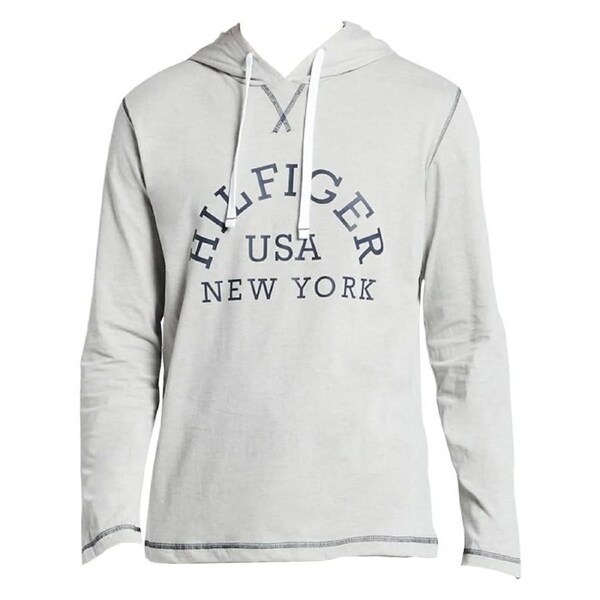 Tommy Hilfiger Mens Sleepwear Jersey Pyjama Hoodie Home Loungewear Grey L