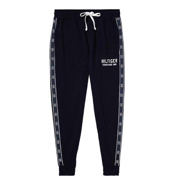 Tommy Hilfiger Men French Terry Pyjama Sleepwear Cuffed Jogger Pants Navy S
