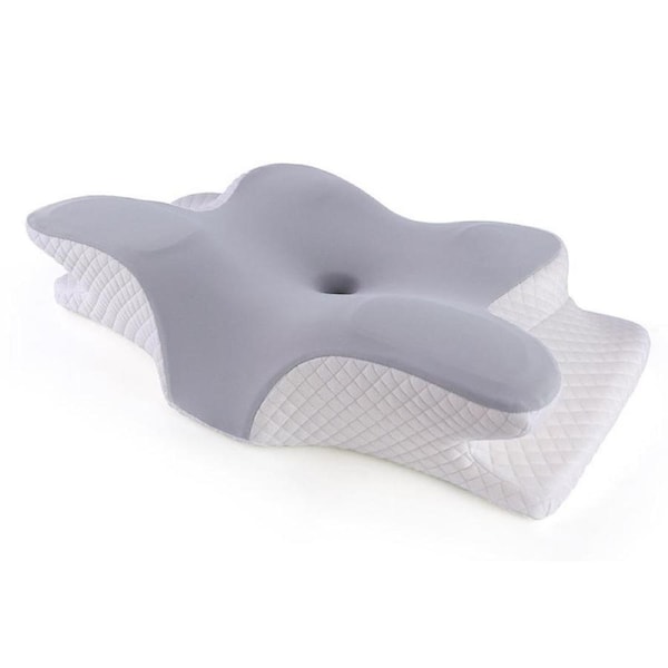 Cervical Pillow for Neck and Shoulder,Contour Memory Foam Pillow,Ergonomic Neck Support Pillow for Side Back Stomach Sleepers with Pillowcase,DOVE