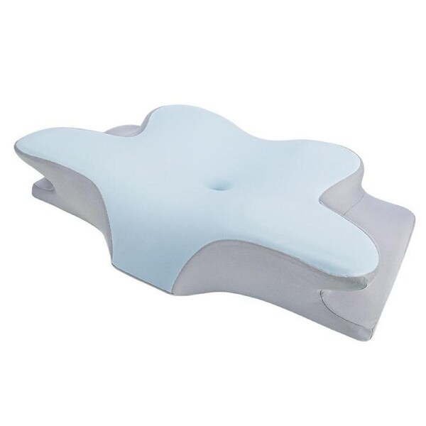 Cervical Pillow for Neck and Shoulder,Contour Memory Foam Pillow,Ergonomic Neck Support Pillow for Side Back Stomach Sleepers with Pillowcase,Light BLue