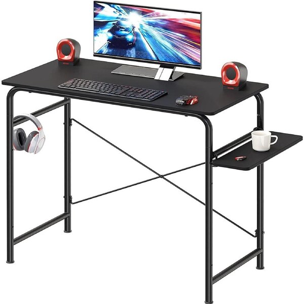 Home Computer Desk with Shelves, Home Office Writing Table for Bedroom, Living Room, Study