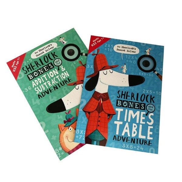 2pc Promotional Sherlock Bones Maths Learning Kids Book Collection Set 6-9Y+