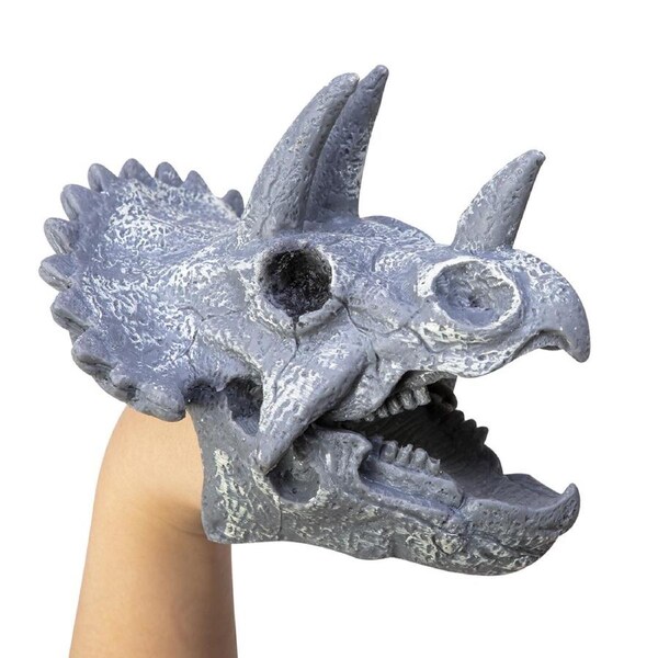 Schylling Dino Skull Hand Puppet Kids Pretend Role Play Toy Grey Assorted 3y+