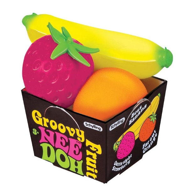 Schylling Nee Doh Groovy Fruit Kids Sensory Squishy/Squeeze Toy Assorted 3y+
