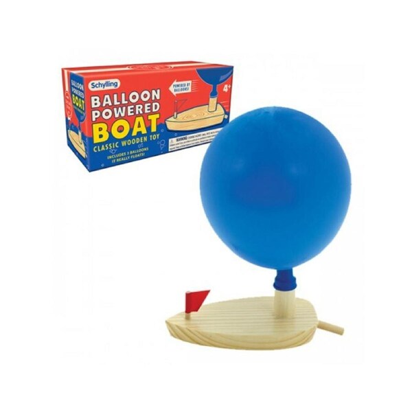 Schylling Balloon Powered Water Boat 15cm Wooden Kids/Children Play Toy 4y+