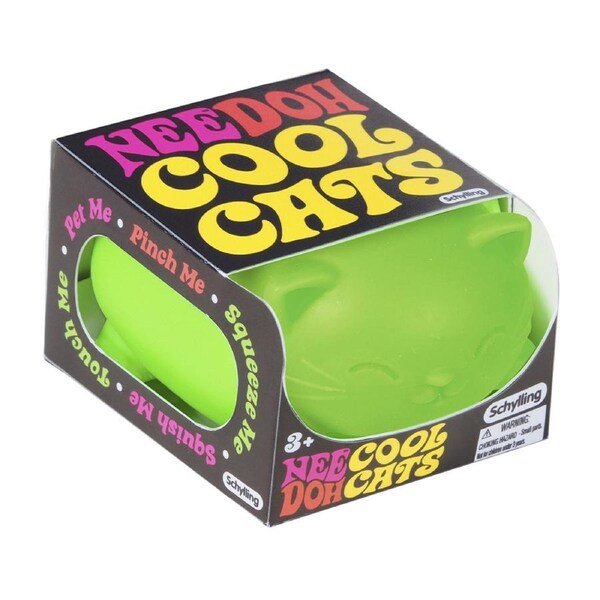 Schylling Cool Cats Nee Doh Squeeze Kids Squish Sensory Toy 8cm Assorted 3+