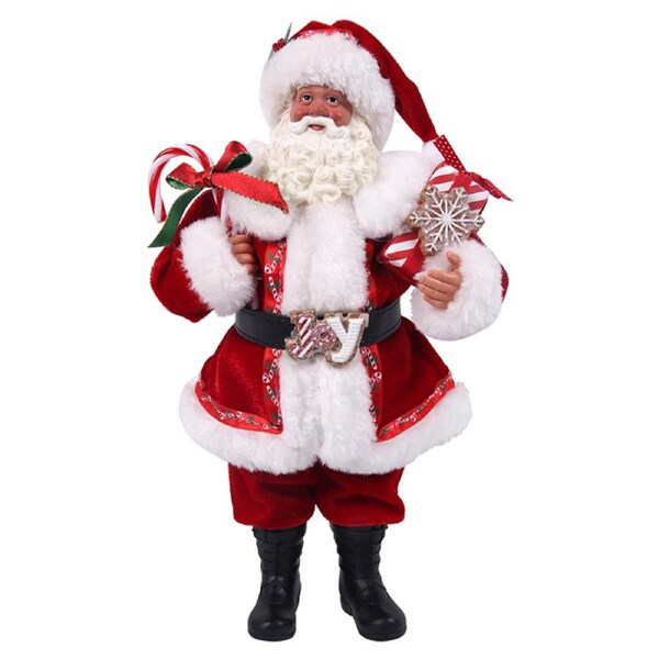 Luxe Santa with Candy Canes 28cm