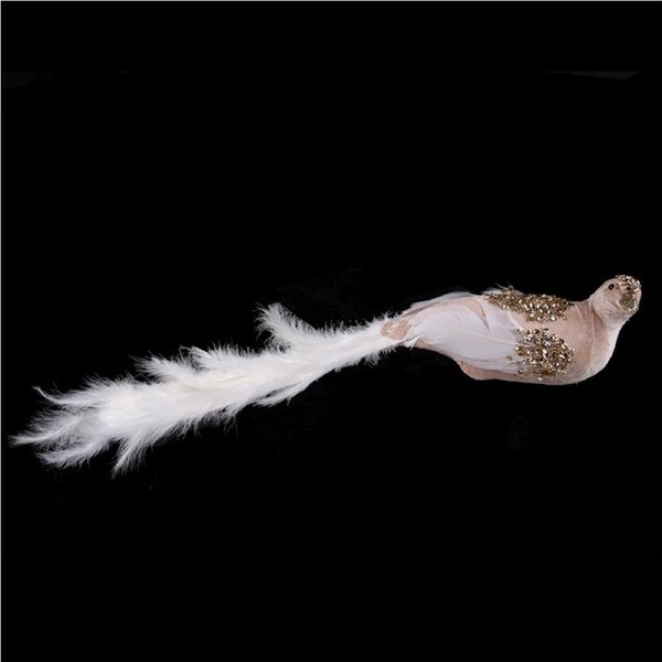 Taupe & White Bird Clip 57cm