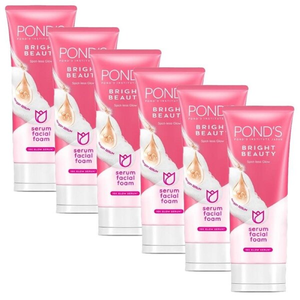 6x Pond's Bright Beauty Spot-less Glow Serum Facial Foam 50g