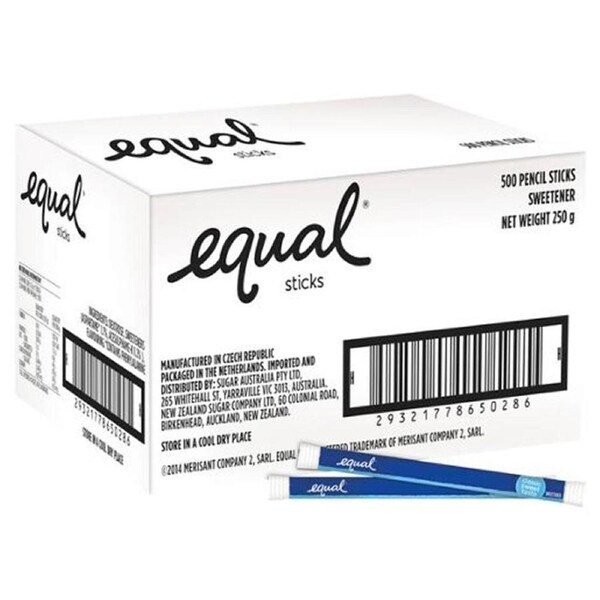 Equal Sweetener Sticks 500 Pack Carton Bulk Box