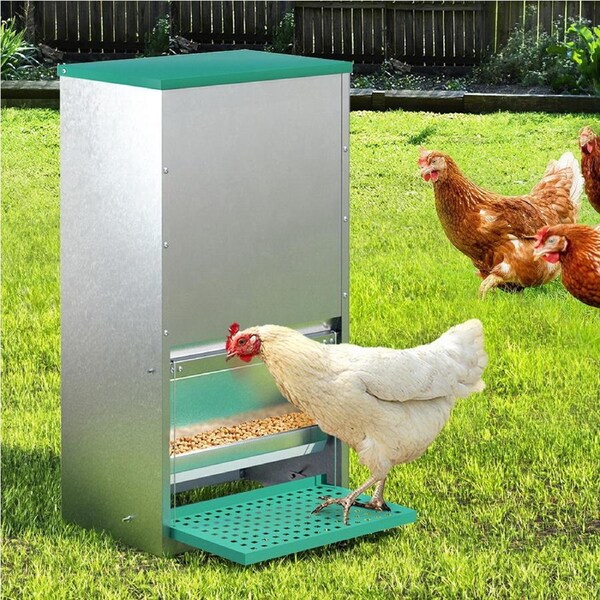 Giantz Automatic Chicken Feeder Port Coop Chick Poultry Treadle Self Opening
