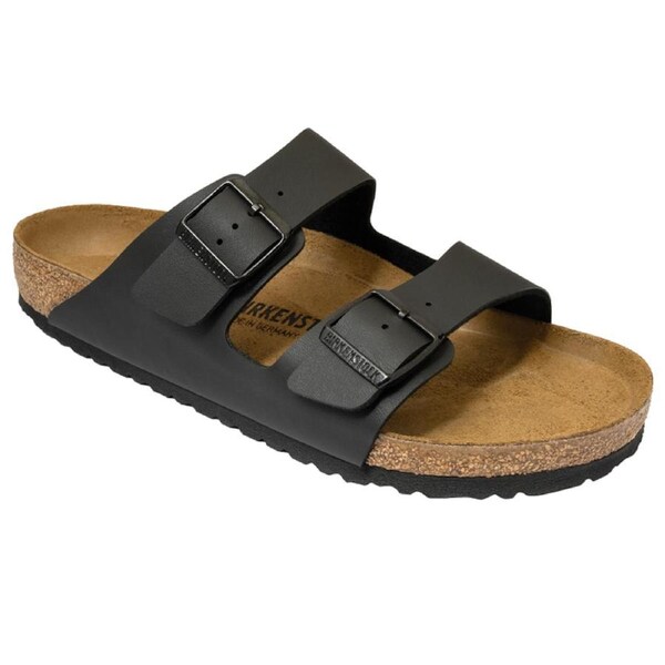 Birkenstock Unisex Arizona NL Smooth Leather Regular Fit Sandals Black (EU 36-45) 42