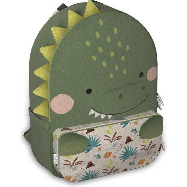 Sassi A4 Junior Cotton Kids/Childrens School Backpack Cracky the Dinosaur 3+