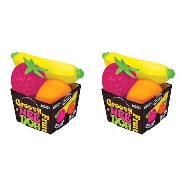 2PK Schylling Nee Doh Groovy Fruit Kids Sensory Squishy/Squeeze Toy Asst. 3y+