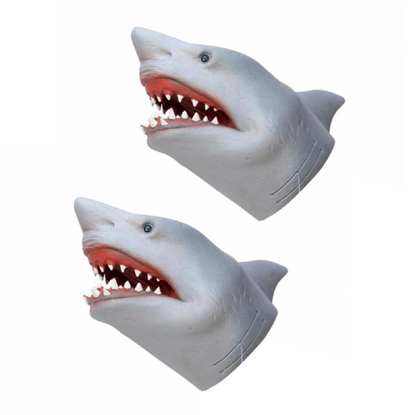 2PK Schylling Stretchy Shark Hand Puppet Kids Fun Pretend/Role Play 15cm Toy 5y+