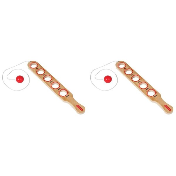 2PK Schylling Wood Flip Stick/Paddle Ball Game 35.5cm Kids/Children Play Toy 5+