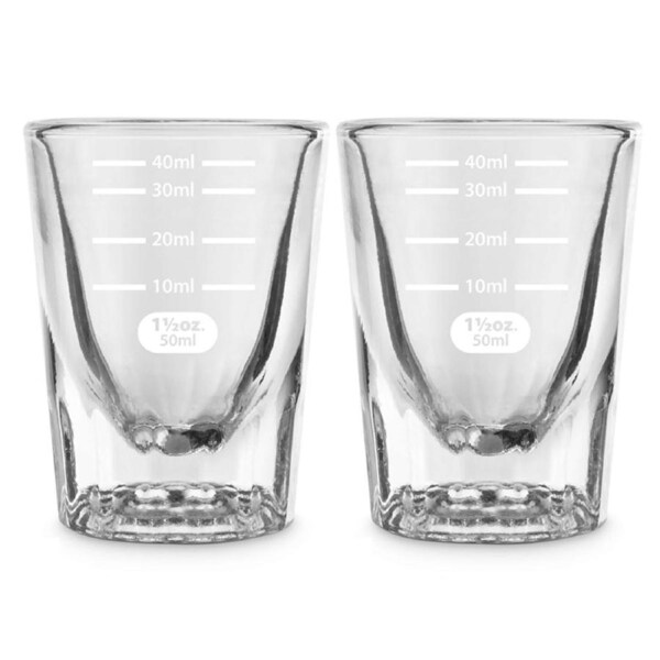 2x Final Touch Measuring Shot Glass Home Kitchen Barware 2 Oz./60ml Count