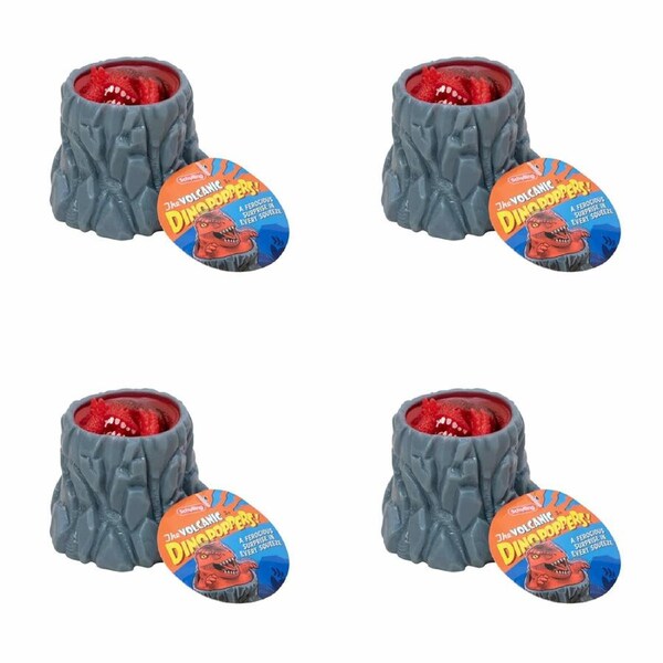 4PK Schylling Volcanic Dino Popper Kid Squeeze Squishy Sensory Toy 6cm Asst 4y+