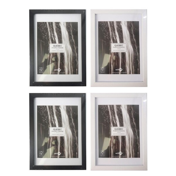 4x Unigift Quebec Matboard Photo Picture Frame Fits A4 Images Assorted Colour
