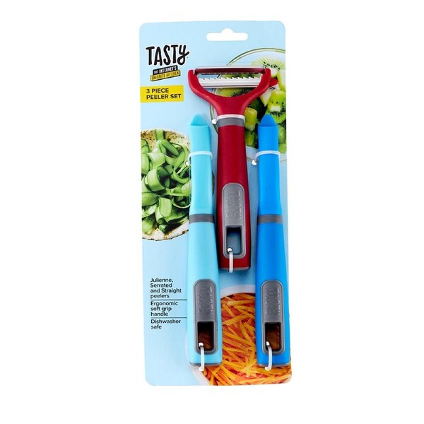 3pc Tasty Julienne/Serrated/Straight Fruit/Vegetable Peeler Kitchen Utensil Set