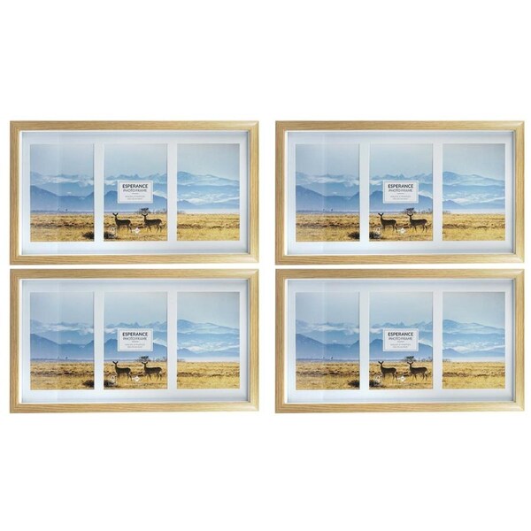 4x Unigift 34.7x19cm 3 Image Esperance Photo Picture Frame Assorted Colour