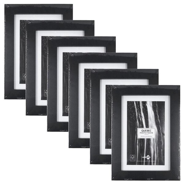 6x Unigift Quebec Matboard Photo Picture Frame Fits 10x15cm Images Assorted