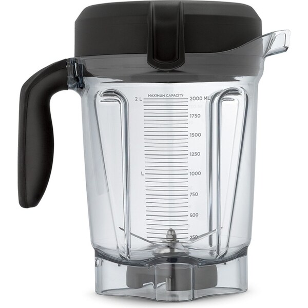 Vitamix Low-Profile Smoothie/Juice Container 2L/33cm w/ Lid Black/Clear/Clear