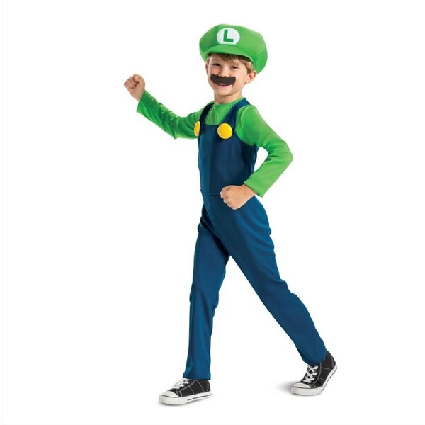 Disguise Nintendo Luigi Kids/Childrens Fancy Dress Full Costume Size 7-8