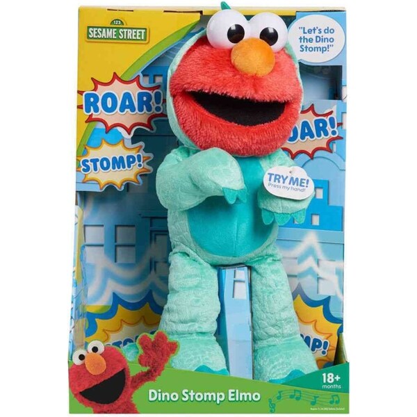 Sesame Street Dino Stomp Elmo Kids/Childrens Interactive Toy 35cm 18M+