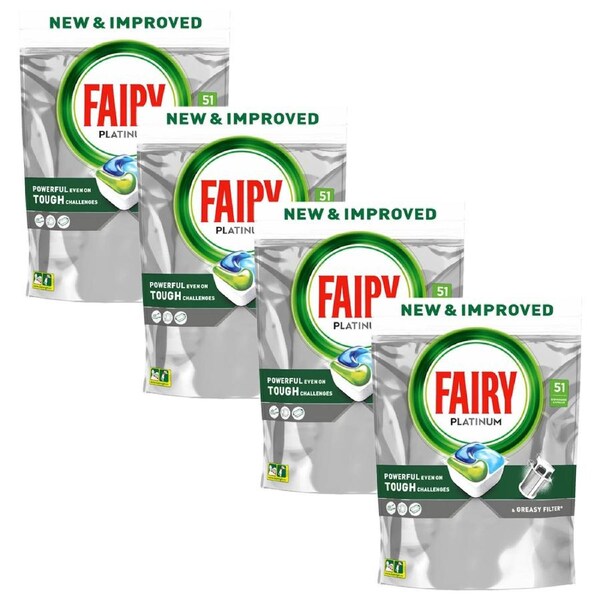 204pc Fairy All In 1 Dishwashing Dish/Cutlery Cleaning Tablets/Capsules