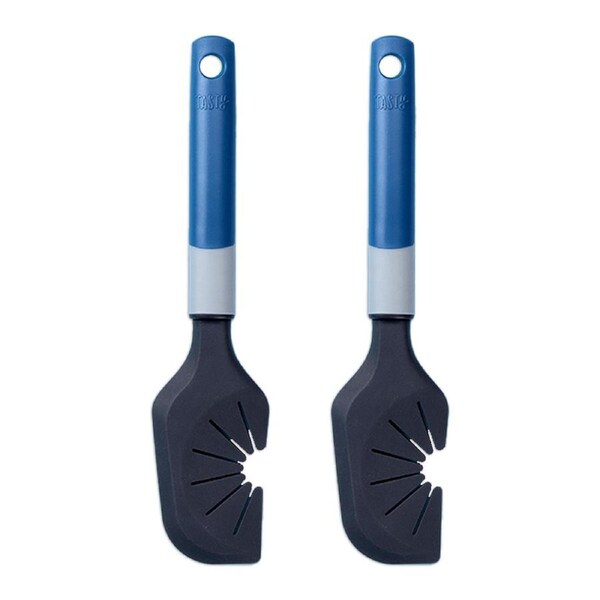 2x Tasty 2-in-1 Dough Scraper/Whisk Cleaner Baking/Cooking Utensil 28cm BLK/BLU