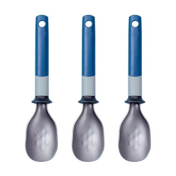 3x Tasty Stainless Steel Ice Cream Scoop/Scooper Dessert Spoon 26cm Blue/Silver