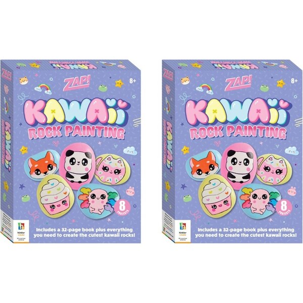 2x Zap! Extra Kids/Childrens Kawaii Cute Rock Painting Activity Craft Kit 8Y+