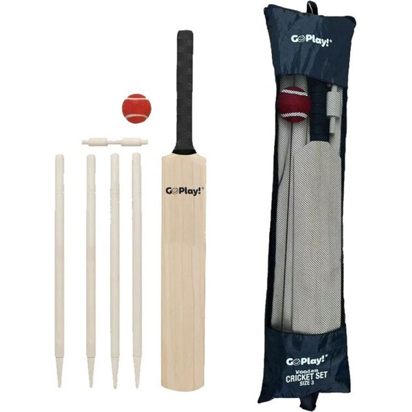 Go Play! Outdoor Garden Games Kids/Childrens Wooden Cricket Set Size 3 8Y+