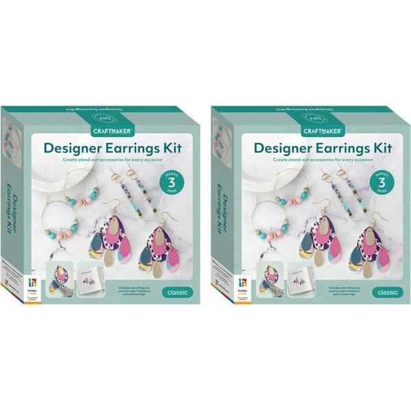 2x Craft Maker Designer Earrings Creative Jewellery Accessories Making Kit