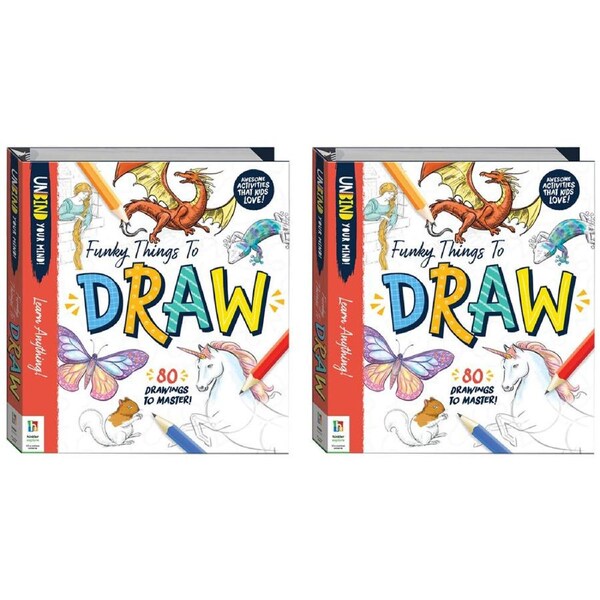 2x Zap! Extra Unbind Your Mind Kids/Childrens Funky Things to Draw Book 8Y+