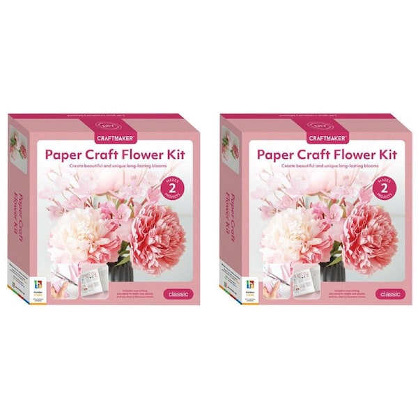 2x Craft Maker Paper Flowers Specialised Scrapbooking Crafting Kit Box Set
